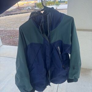 Vintage Marmot Gore-Tex Ski Jacket women Size Medium Blue Green Hooded